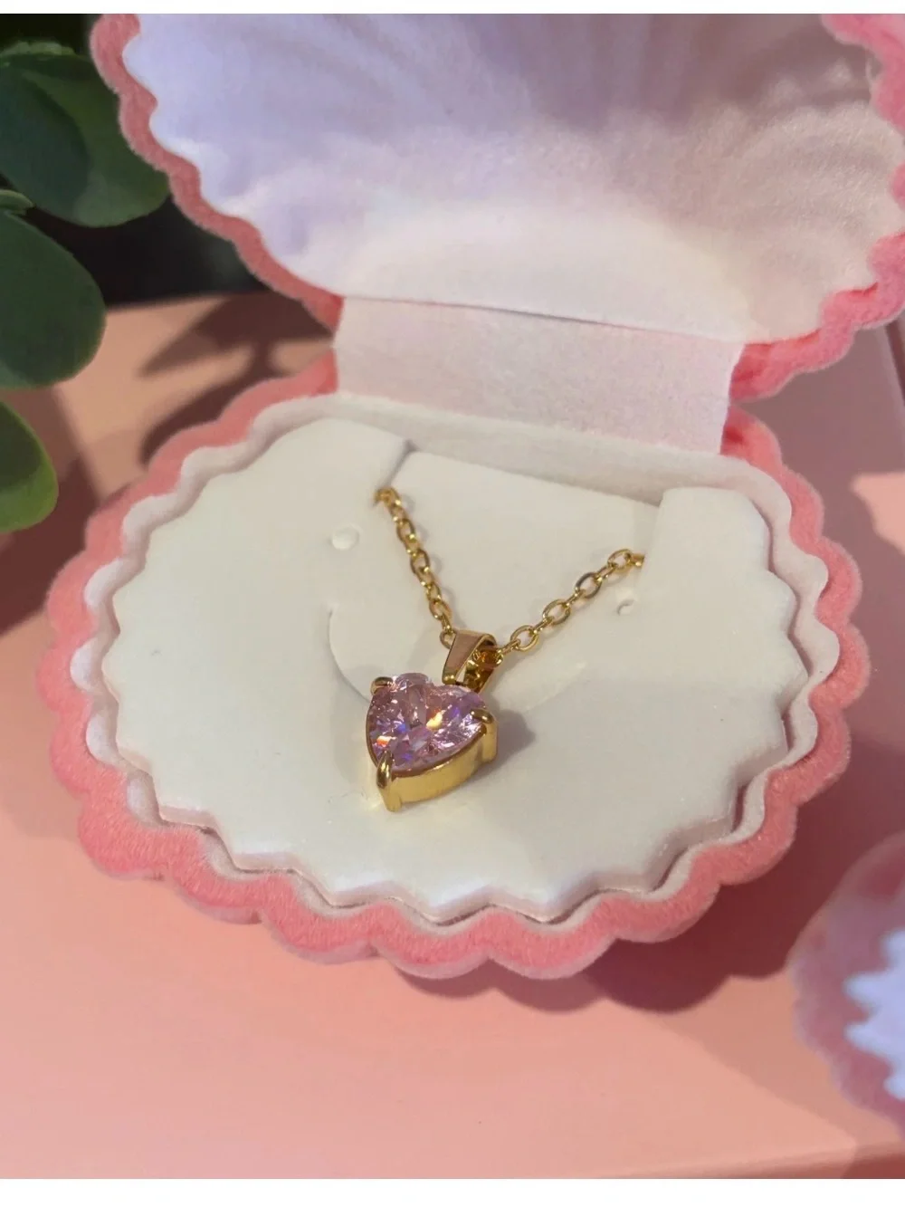 18K Gold Plated The Pink Heart Necklace